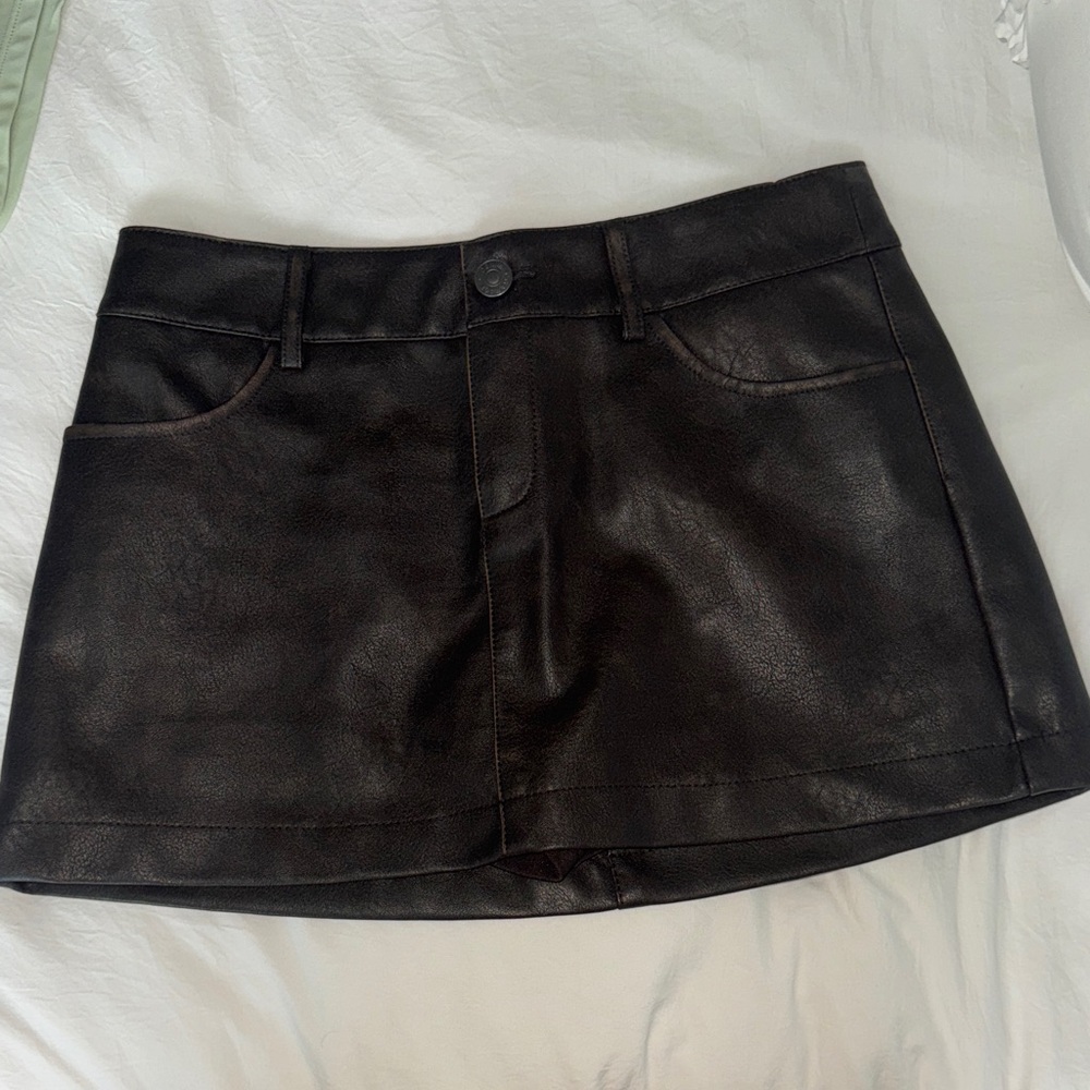 GARAGE mini faux leather skort